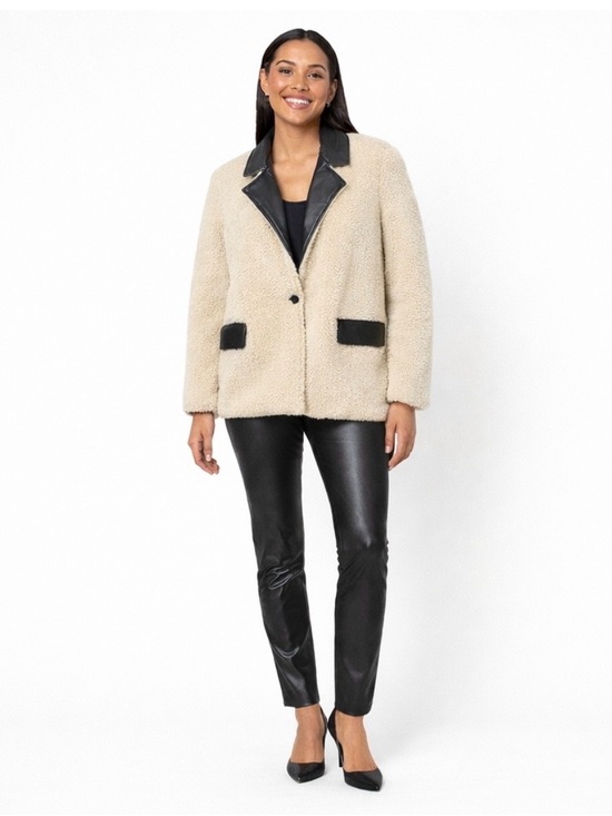 WeWoreWhat Jackets & Blazers - WeWoreWhat sherpa and faux leather blazer